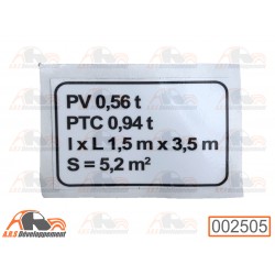 Plaque de tare pour Citroën...