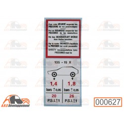 Autocollant pression pneu...